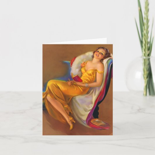 1930s beauty print notitiekaartje (Voorkant)