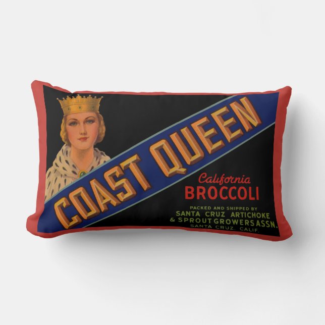 1930s Broccoli krat label 'Coast Queen' Kussen (Voorkant)