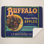 1930s Buffalo Merk Appels krat label print Sherpa Deken (Voorkant (horizontaal))