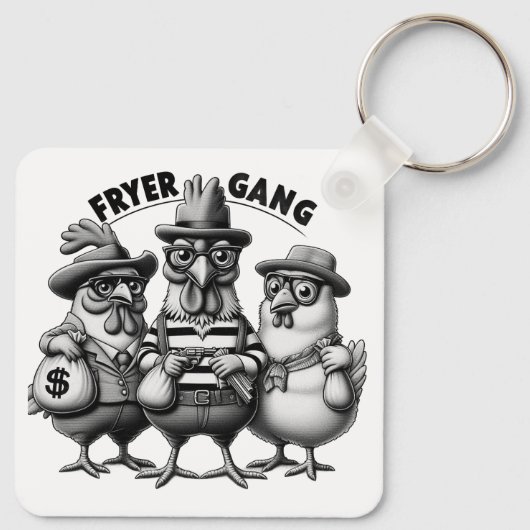 "1930s Chicken Robbers" Aluminum Keychain (Achterkant)