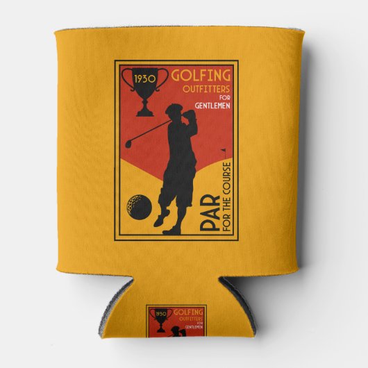1930's Classic Golf Art Print Blikjeskoeler (Voorkant)