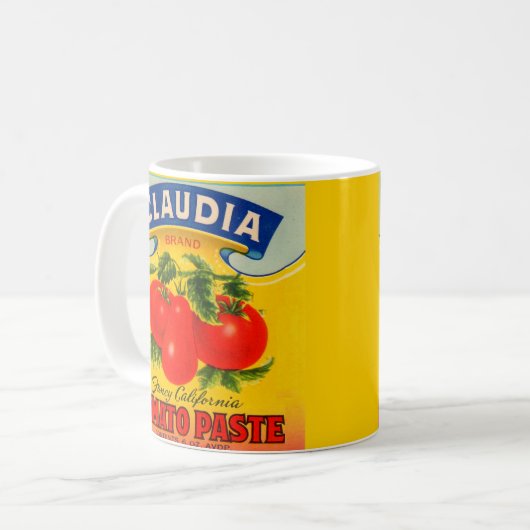 1930s Claudia tomato paste label Koffiemok (Voorkant links)