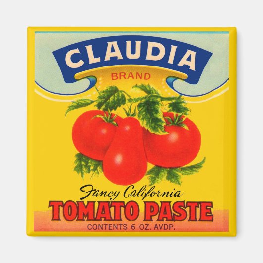 1930s Claudia tomato paste label Magneet (Voorkant)