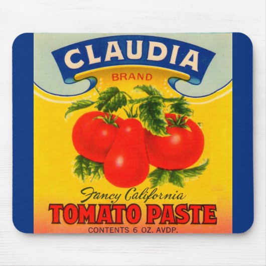 1930s Claudia tomato paste label Muismat (Voorkant)