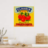 1930s Claudia tomato paste label Poster (Keuken)
