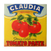 1930s Claudia tomato paste label Tegeltje (Voorkant)