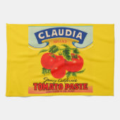 1930s Claudia tomato paste label Theedoek (Horizontaal)