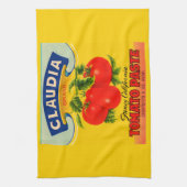 1930s Claudia tomato paste label Theedoek (Verticaal)