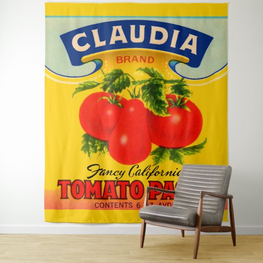 1930s Claudia tomato paste label Wandkleed (In situ)