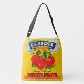 1930s Claudia tomato paste print Crossbody Tas (Achterkant)