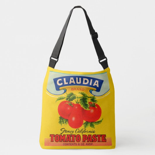 1930s Claudia tomato paste print Crossbody Tas (Voorkant)