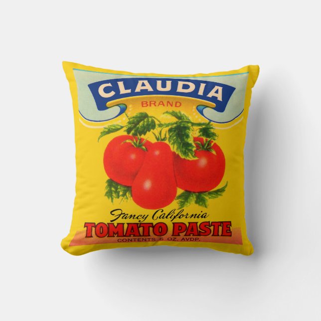 1930s Claudia tomato paste print Kussen (Voorkant)