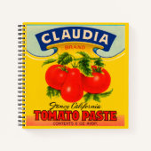 1930s Claudia tomato paste print Notitieboek (Voorkant)