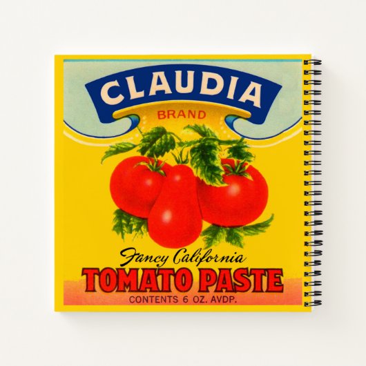 1930s Claudia tomato paste print Notitieboek (Achterkant)