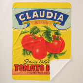 1930s Claudia tomato paste print Sherpa Deken (Voorkant)