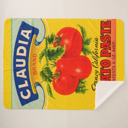 1930s Claudia tomato paste print Sherpa Deken (Voorkant (horizontaal))