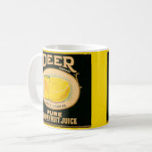 1930s Deer Brand Grapefruit Juice-etiket Koffiemok (Voorkant links)