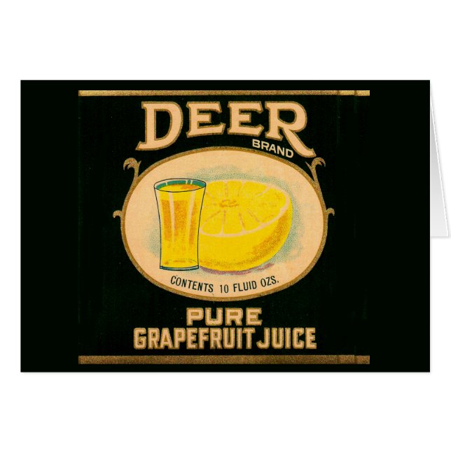 1930s Deer Brand Grapefruitsap (Voorkant Horizontaal)