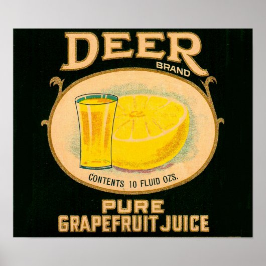 1930s Deer Brand Grapefruitsap Poster (Voorkant)
