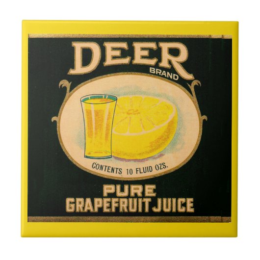 1930s Deer Brand Grapefruitsap Tegeltje (Voorkant)
