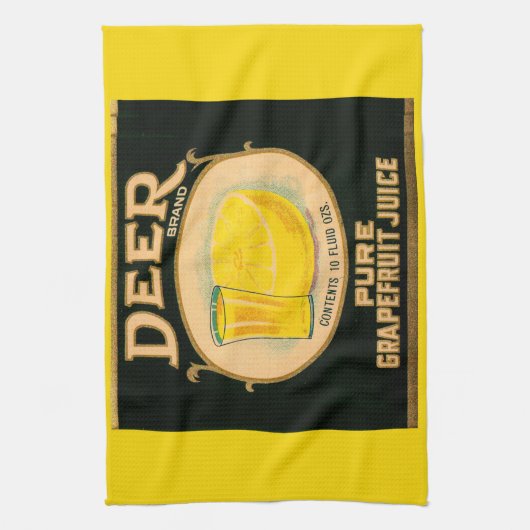 1930s Deer Brand Grapefruitsap Theedoek (Verticaal)