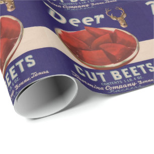 1930s Deer Cut Beets bliklabel Cadeaupapier