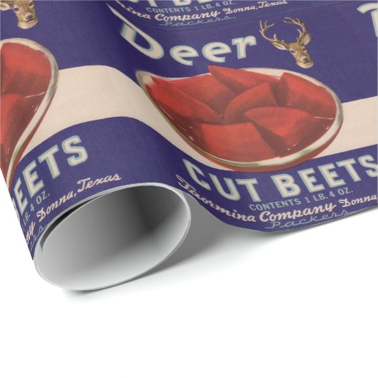 1930s Deer Cut Beets bliklabel Cadeaupapier (Rol Hoek)