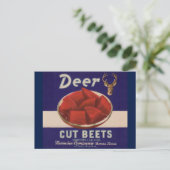 1930s Deer Cut Beets kan label geven Briefkaart (Staand voorkant)