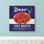 1930s Deer Cut Beets kan label geven Canvas Afdruk (Insitu (Houten vloer))