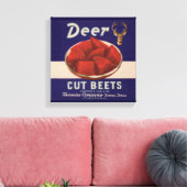 1930s Deer Cut Beets kan label geven Canvas Afdruk (Insitu (Woonkamer))