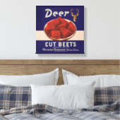 1930s Deer Cut Beets kan label geven Canvas Afdruk (Insitu (Slaapkamer))