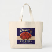 1930s Deer Cut Beets kan label geven Grote Tote Bag (Voorkant)