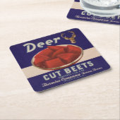 1930s Deer Cut Beets kan label geven Kartonnen Onderzetters (Schuin)