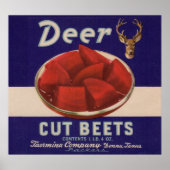1930s Deer Cut Beets kan label geven Poster (Voorkant)