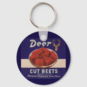 1930s Deer Cut Beets kan label geven Sleutelhanger