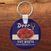 1930s Deer Cut Beets kan label geven Sleutelhanger (Voorkant)