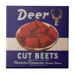 1930s Deer Cut Beets kan label geven Tegeltje