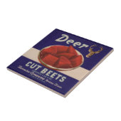 1930s Deer Cut Beets kan label geven Tegeltje (Zijkant)