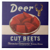 1930s Deer Cut Beets kan label geven Tegeltje (Voorkant)