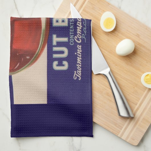 1930s Deer Cut Beets kan label geven Theedoek (Quarter Fold)