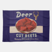 1930s Deer Cut Beets kan label geven Theedoek (Horizontaal)
