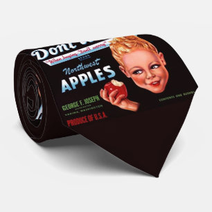 1930s Don’t Worry appels fruit krat label afdruk Stropdas