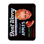 1930s Don't Worry brand appels fruit crate label Magneet (Verticaal)