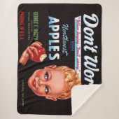 1930s Don't Worry brand appels fruit crate label Sherpa Deken (Voorkant)