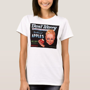 1930s Don't Worry brand appels fruit crate label T-shirt