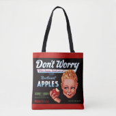 1930s Don't Worry brand appels fruit crate label Tote Bag (Voorkant)