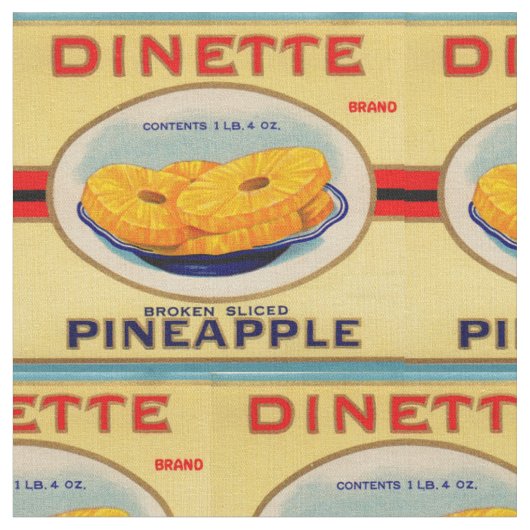 1930s Etiket Dinette ananas print Stof (Close Up)