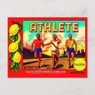 1930s Etiket van atlete-vruchten Briefkaart