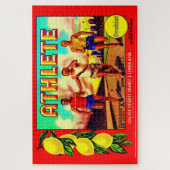 1930s Etiket van atlete-vruchten Legpuzzel (Verticaal)