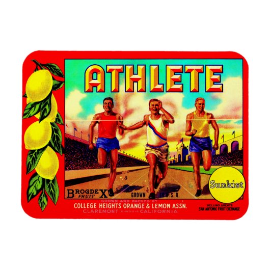 1930s Etiket van atlete-vruchten Magneet (Horizontaal)